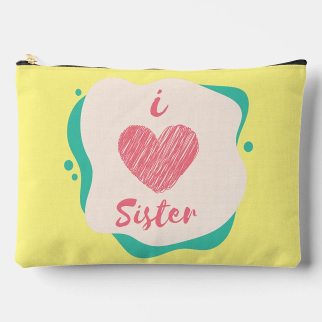 I Liebe Schwester Zubehörtasche (Vorderseite)
