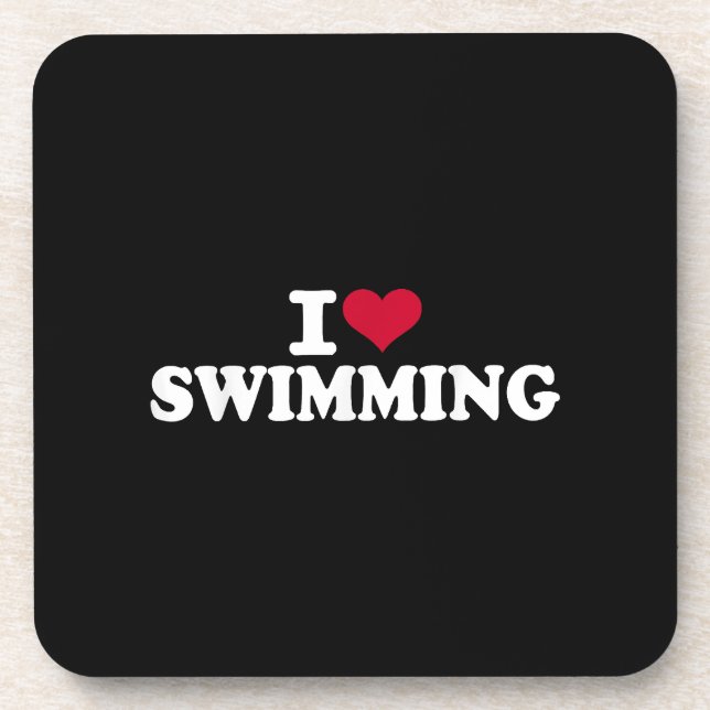 I Liebe schwimmen Getränkeuntersetzer (Vorderseite)