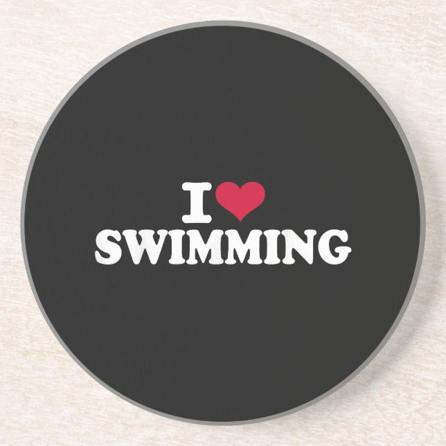 I Liebe schwimmen Getränkeuntersetzer (Vorne)