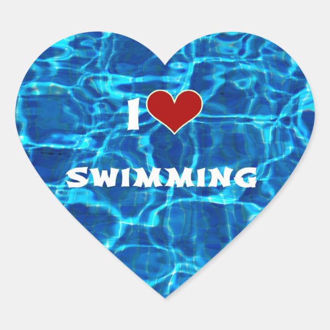 I Liebe Schwimmen Herz-Aufkleber (Vorderseite)