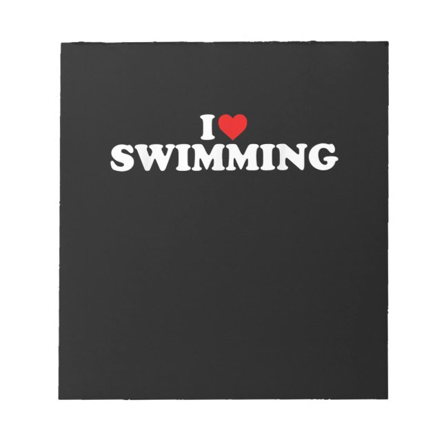 I Liebe Schwimmen - Herz Notizblock (Vorderseite)