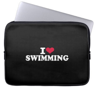 I Liebe schwimmen Laptopschutzhülle