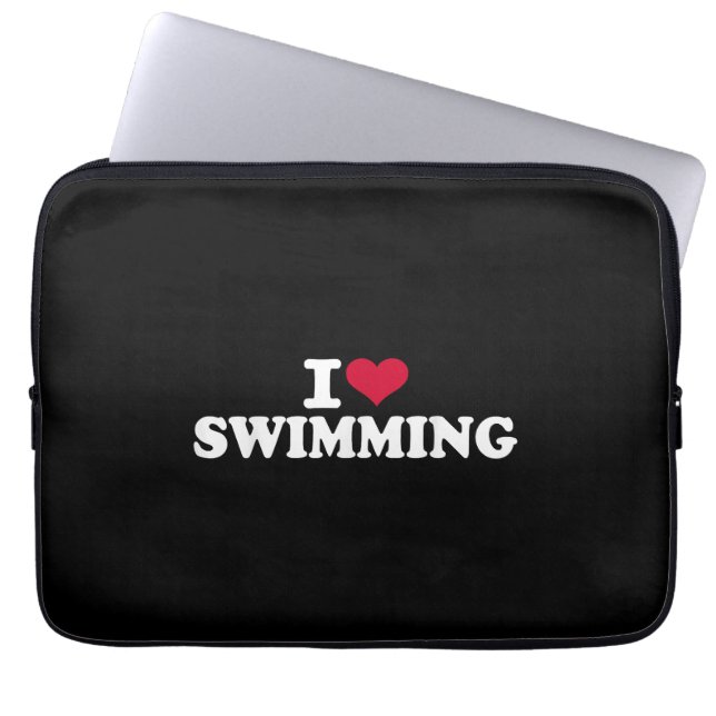 I Liebe schwimmen Laptopschutzhülle (Vorderseite)