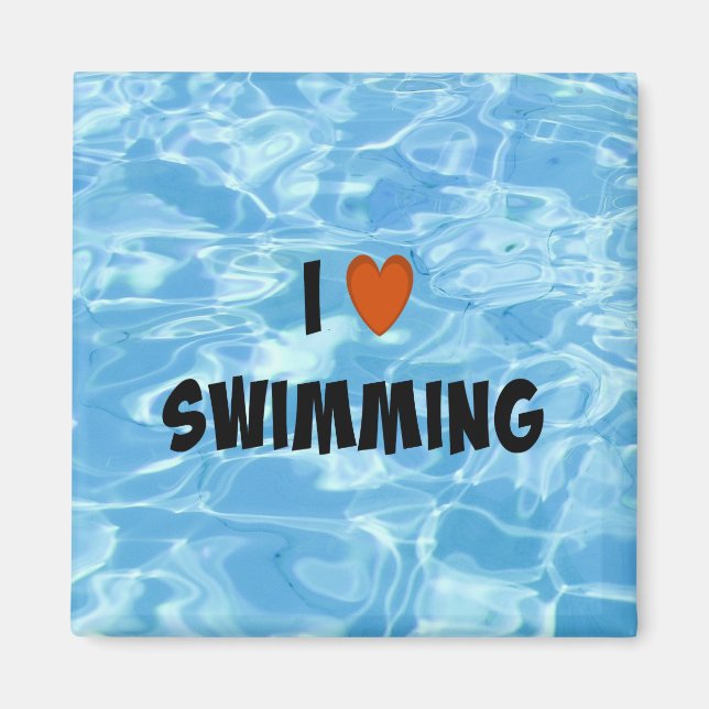 I Liebe Schwimmen Magnet (Vorne)