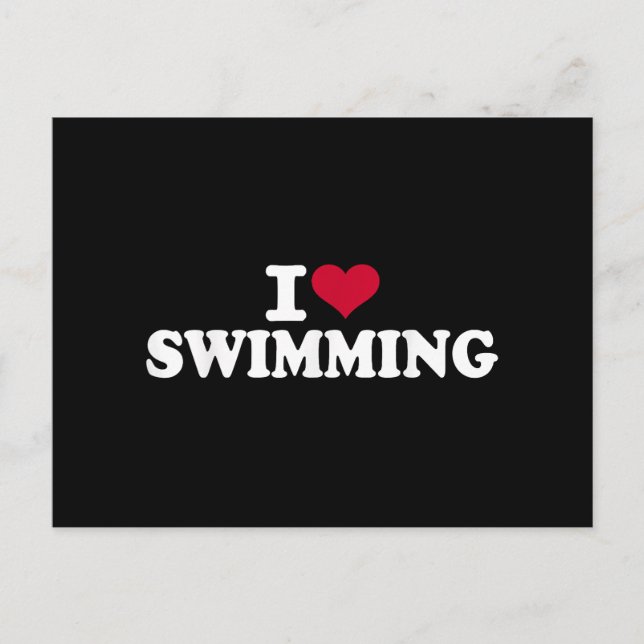 I Liebe schwimmen Postkarte (Vorderseite)