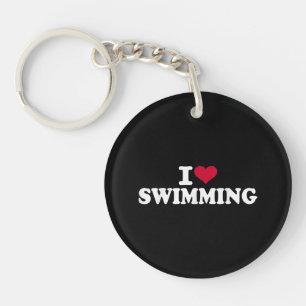 I Liebe schwimmen Schlüsselanhänger