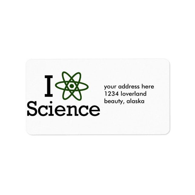 I Liebe Science Adressaufkleber (Vorne)