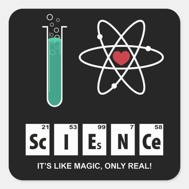 I Liebe Science - Aufkleber (Vorderseite)