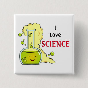 I Liebe Science Chemie Flasche Button