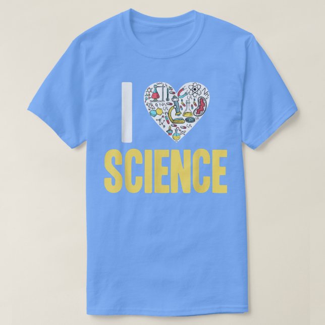 I Liebe Science Funny Science Lover Atom Student S T-Shirt (Design vorne)
