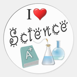 I Liebe Science Heart Labrador Classic Runde S Runder Aufkleber