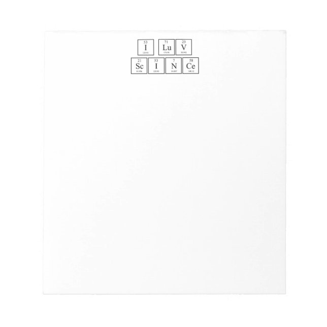 I Liebe Science Notepad Notizblock (Vorderseite)