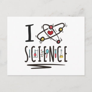 I Liebe Science Postkarte