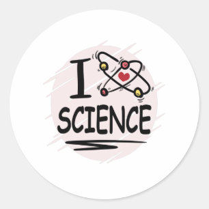 I Liebe Science Runder Aufkleber