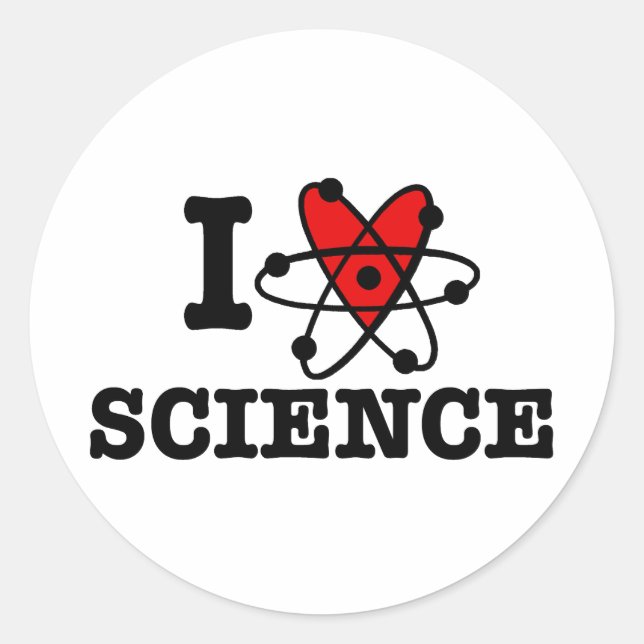 I Liebe Science Runder Aufkleber (Vorderseite)