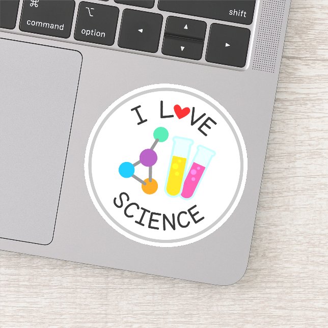 I Liebe Science School Die Cut Sticker Decal (Detail)