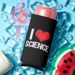 I Liebe Science Selters Dosenkühler<br><div class="desc">Ein cooler Wissenschaftslehrer-Seltzer kann schwarz cooler sein, mit einem phantastischen I Liebe Science-Muster mit einem roten Herz, umhüllt von einem Atom-Modell.</div>