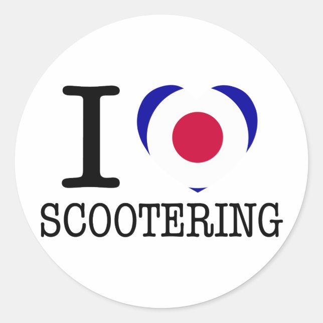 I Liebe Scootering Aufkleber (Vorderseite)