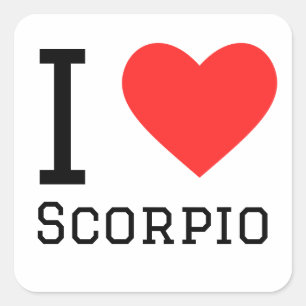 I Liebe Scorpio Quadratischer Aufkleber