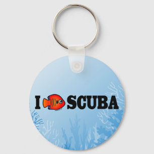 I Liebe Scuba Schlüsselanhänger