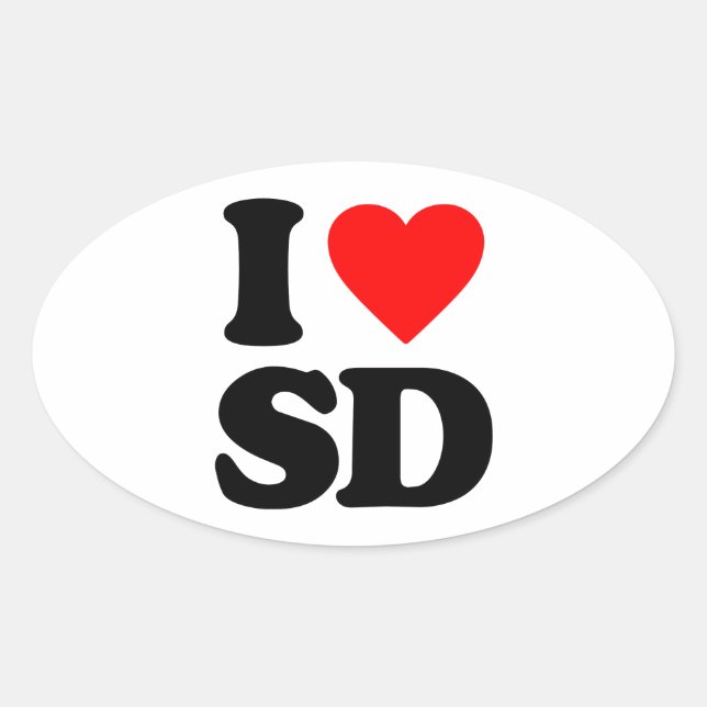 I LIEBE SD OVALER AUFKLEBER (Vorderseite)
