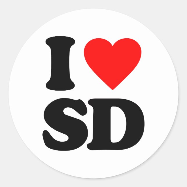 I LIEBE SD RUNDER AUFKLEBER (Vorderseite)