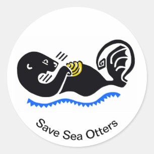 I Liebe Sea OTTERS - Wildlife warrior - Nature - Runder Aufkleber