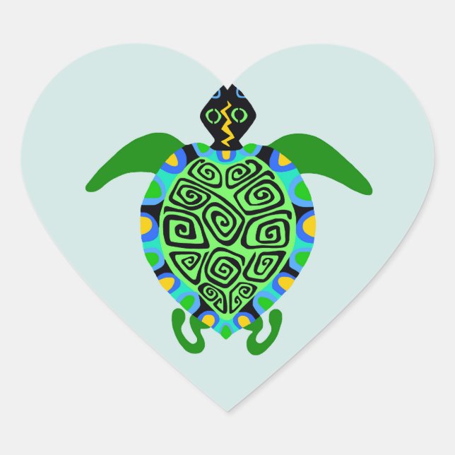 I Liebe Sea TURTLES - Meeresfauna - Spray Herz-Aufkleber (Vorderseite)