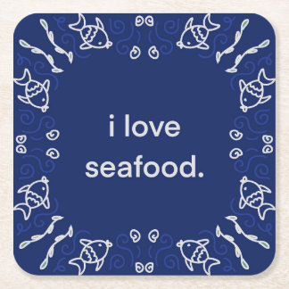 I Liebe Seafood Napkin Rechteckiger Pappuntersetzer