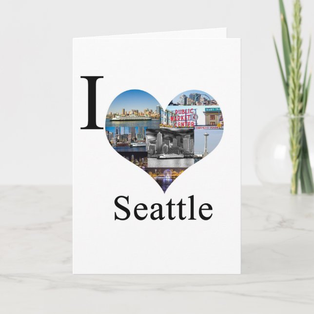 I Liebe Seattle Feiertagskarte (Vorderseite)