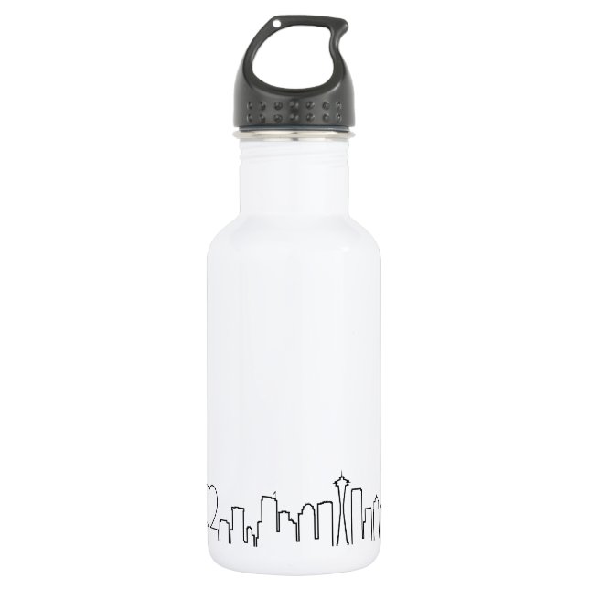 I Liebe Seattle in einer außerordentlichen Art Edelstahlflasche (Vorderseite)