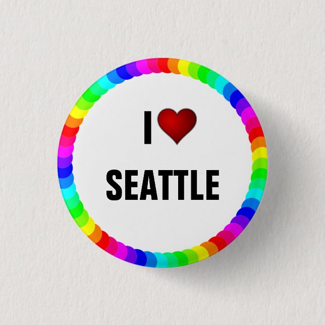 I Liebe Seattle Pinback-Taste Button (Vorderseite)