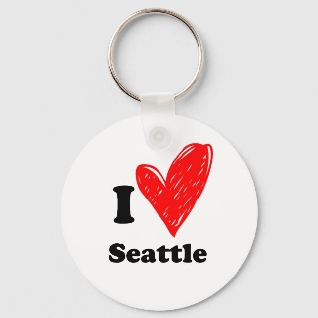 I Liebe Seattle Schlüsselanhänger (Vorderseite)