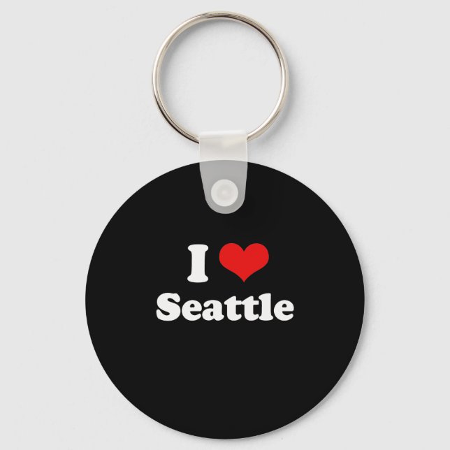 I Liebe Seattle Tshirt White Tshirt Schlüsselanhänger (Vorderseite)