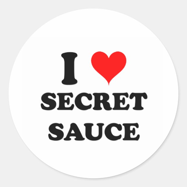 I Liebe Secret Sauce Runder Aufkleber (Vorderseite)