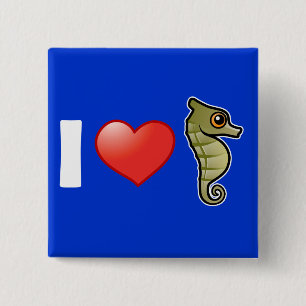 I Liebe-Seepferde Button