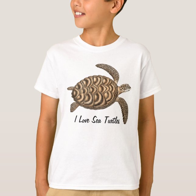 I Liebe-Seeschildkröte-KinderT - Shirt (Vorderseite)