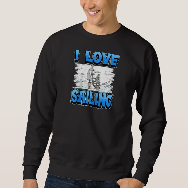 I Liebe Segelschiff Kapitän Ragl Sweatshirt (Vorderseite)