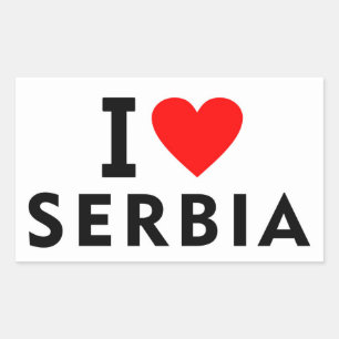 I Liebe Serbien Land wie Herztouristik Rechteckiger Aufkleber