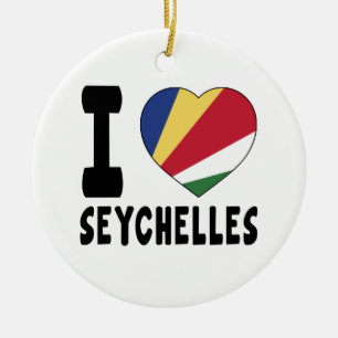 I Liebe Seychellen Keramikornament