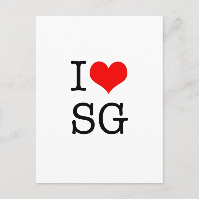 I LIEBE SG Postkarte (Portrait) (Vorderseite)