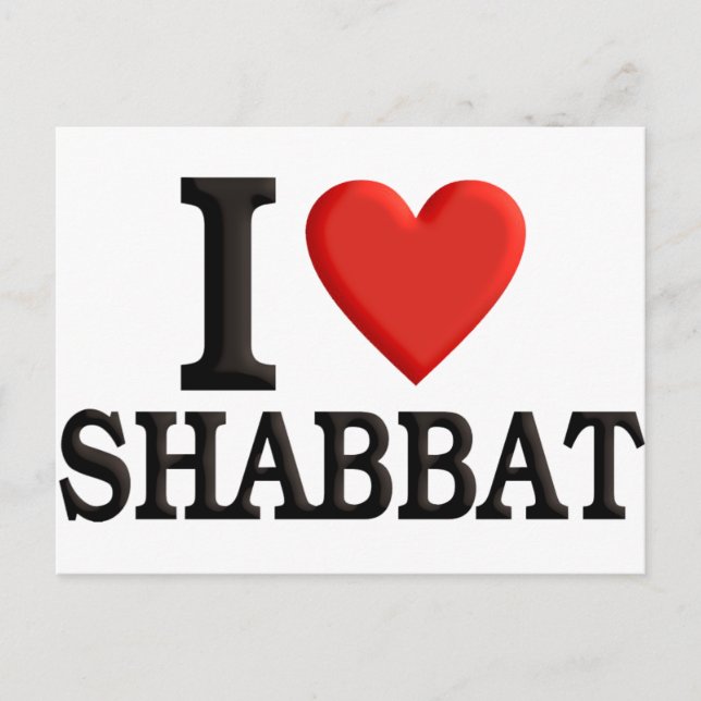 I Liebe Shabbat Postkarte (Vorderseite)