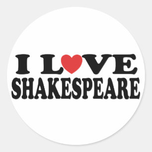 I Liebe Shakespeare-Geschenk Runder Aufkleber