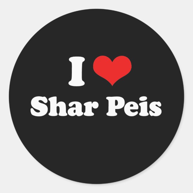 I Liebe Shar Peis Runder Aufkleber (Vorderseite)