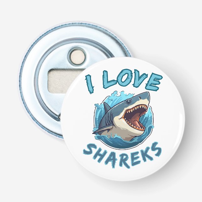 I Liebe Sharks Fisher Flaschenöffner (Vorderseite)