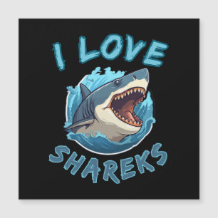 I Liebe Sharks Fisher Magnetkarte