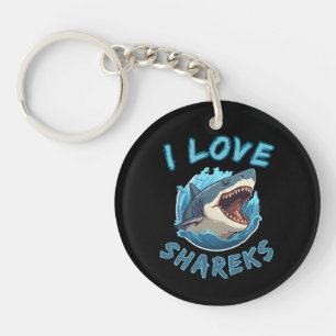 I Liebe Sharks Fisher Schlüsselanhänger
