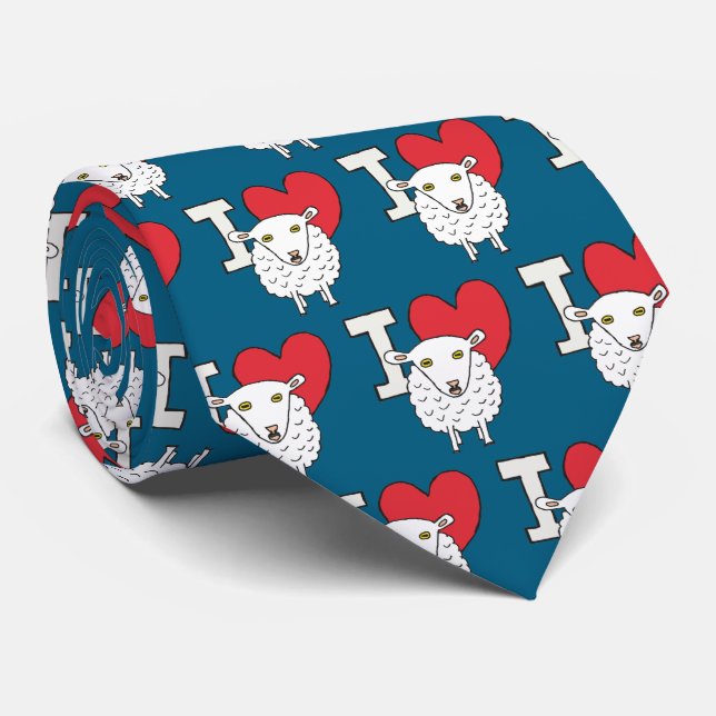 I Liebe Sheep Krawatte (Gerollt)
