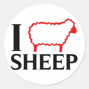I Liebe Sheep Runder Aufkleber