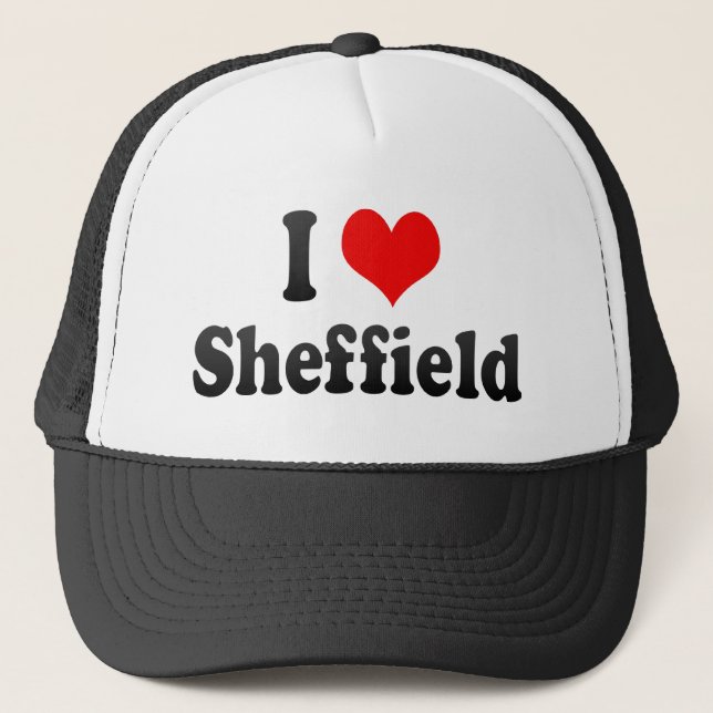 I Liebe Sheffield, Vereinigtes Königreich Truckerkappe (Vorderseite)